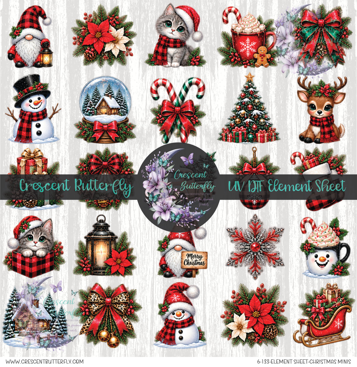 6-133-Element Sheet-Christmas Minis UV DTF