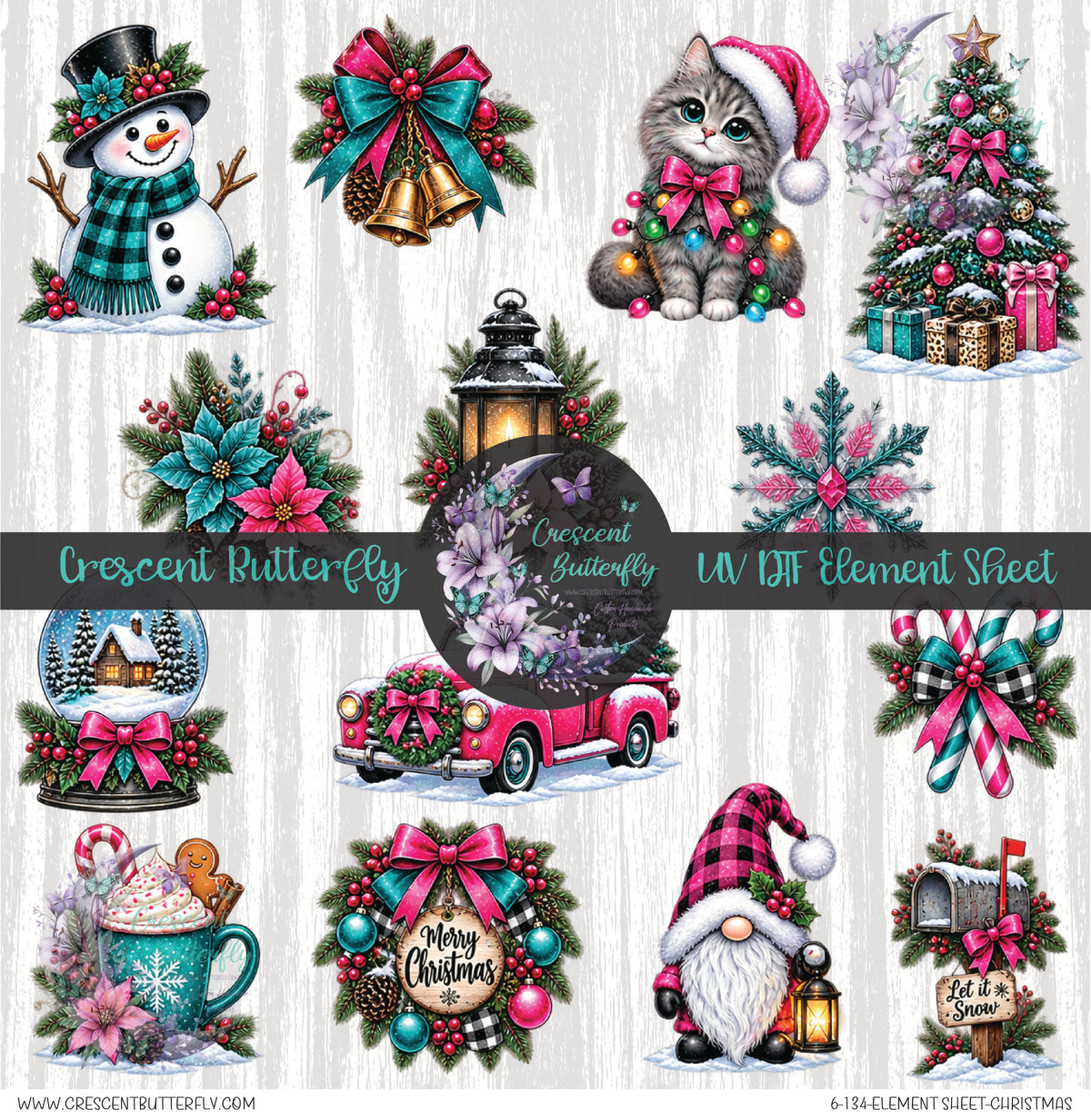 6-134-Element Sheet-Christmas UV DTF