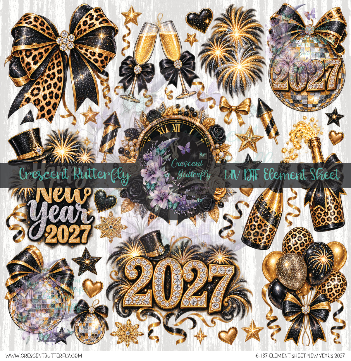 6-137-Element Sheet-New Years 2027 UV DTF