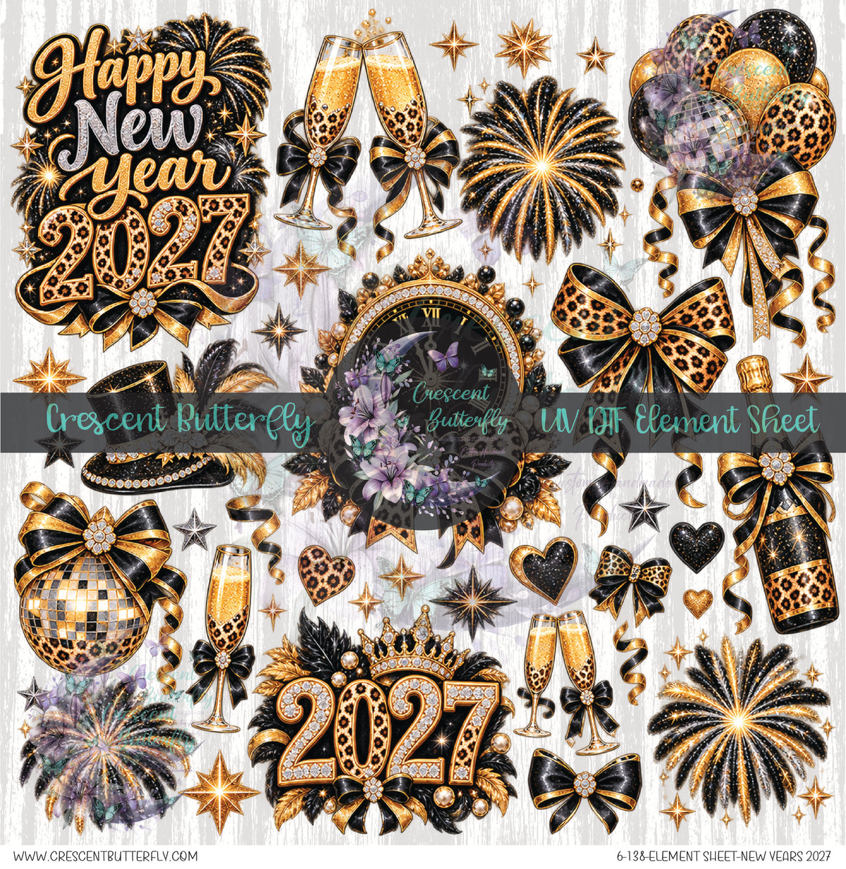6-138-Element Sheet-New Years 2027 UV DTF