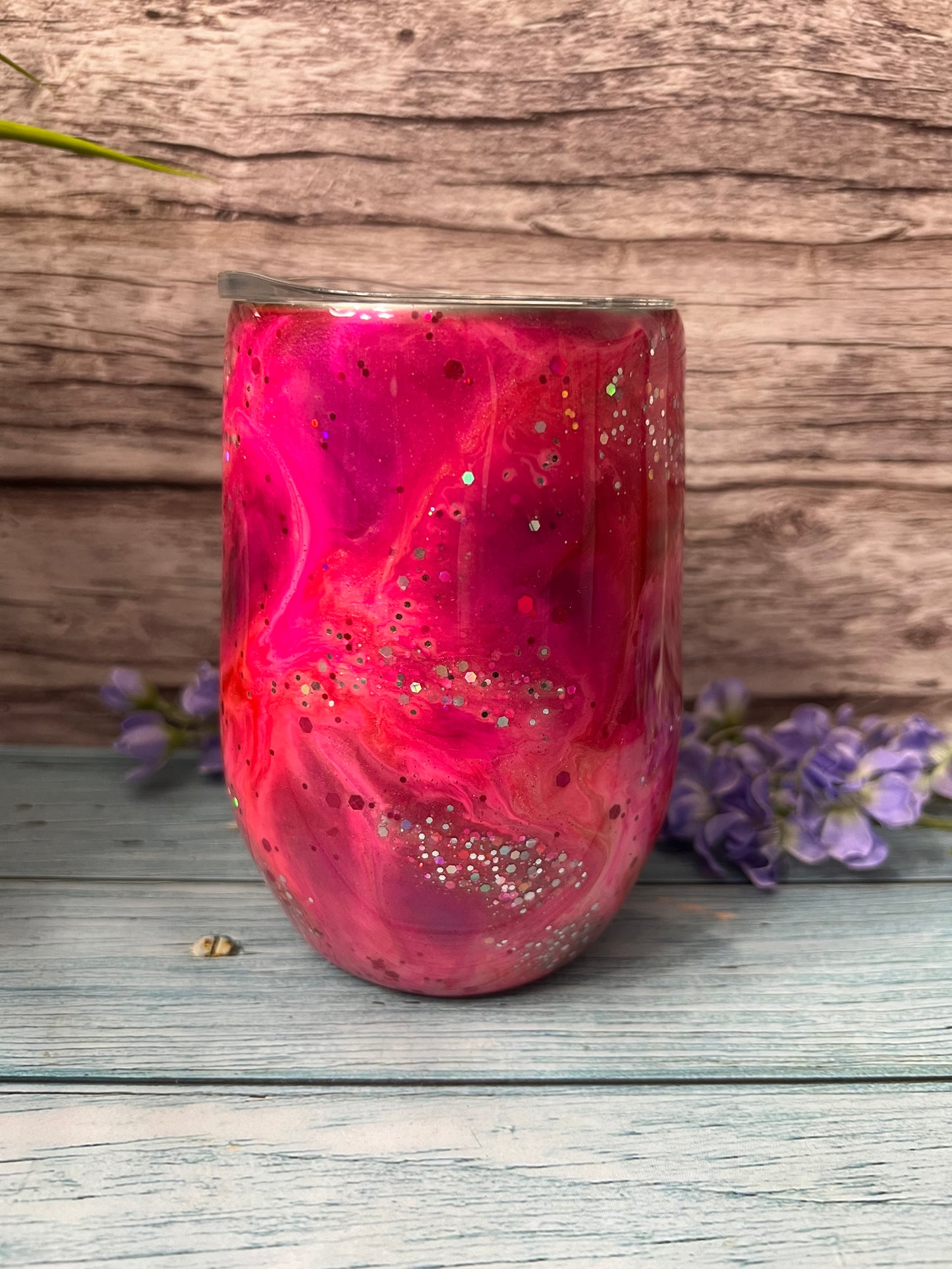 Pink Bubbalicious Handmade Custom Epoxy Tumbler