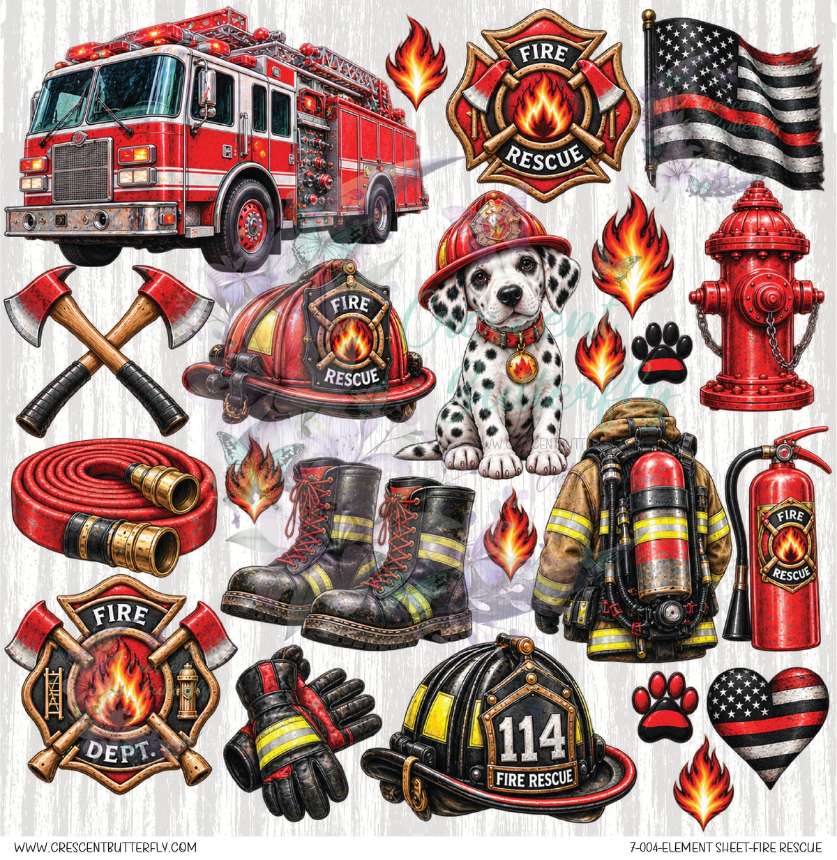 7-004-Element Sheet-Fire Rescue UV DTF