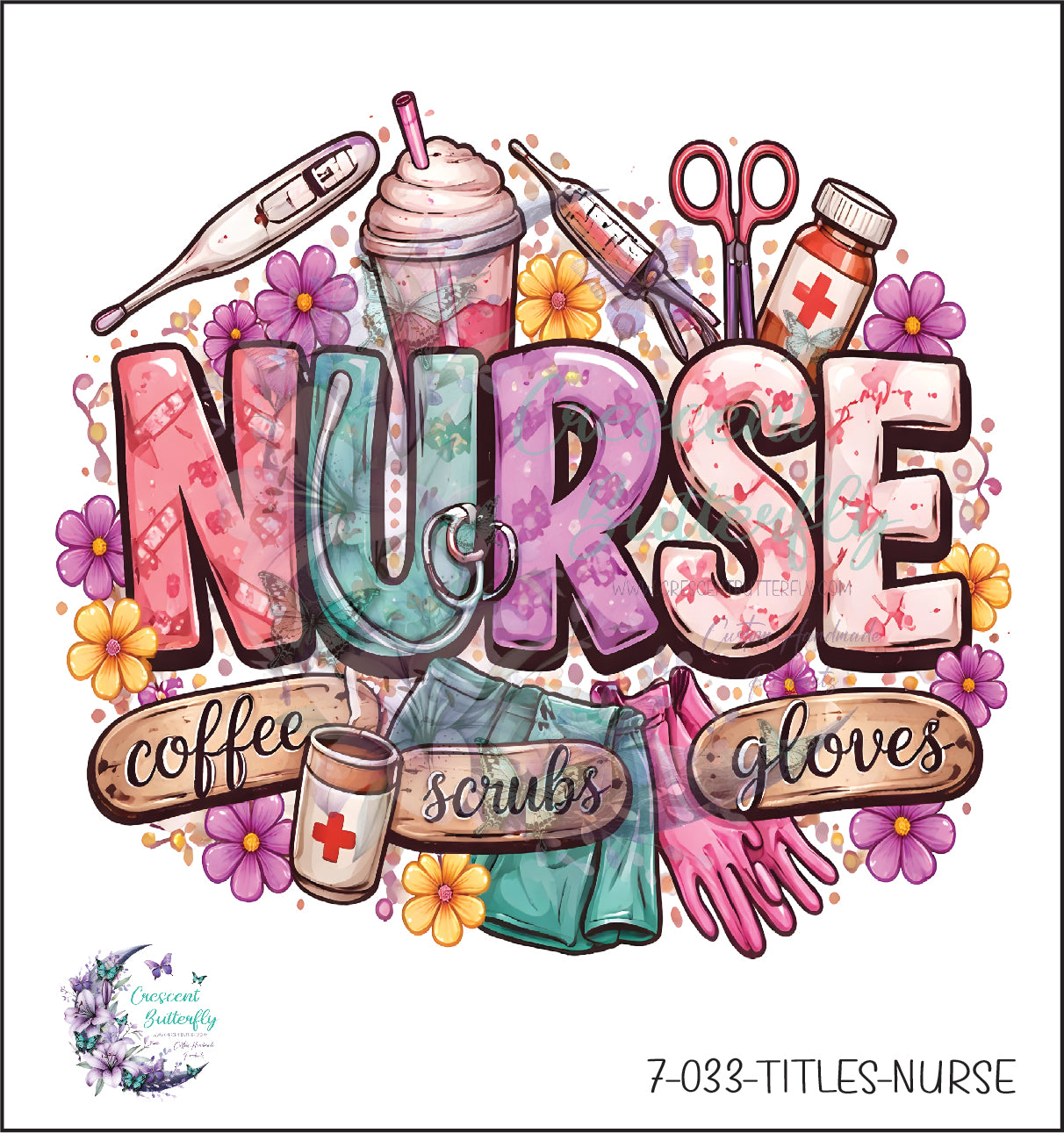 7-033-Titles-Nurse UV DTF Decal