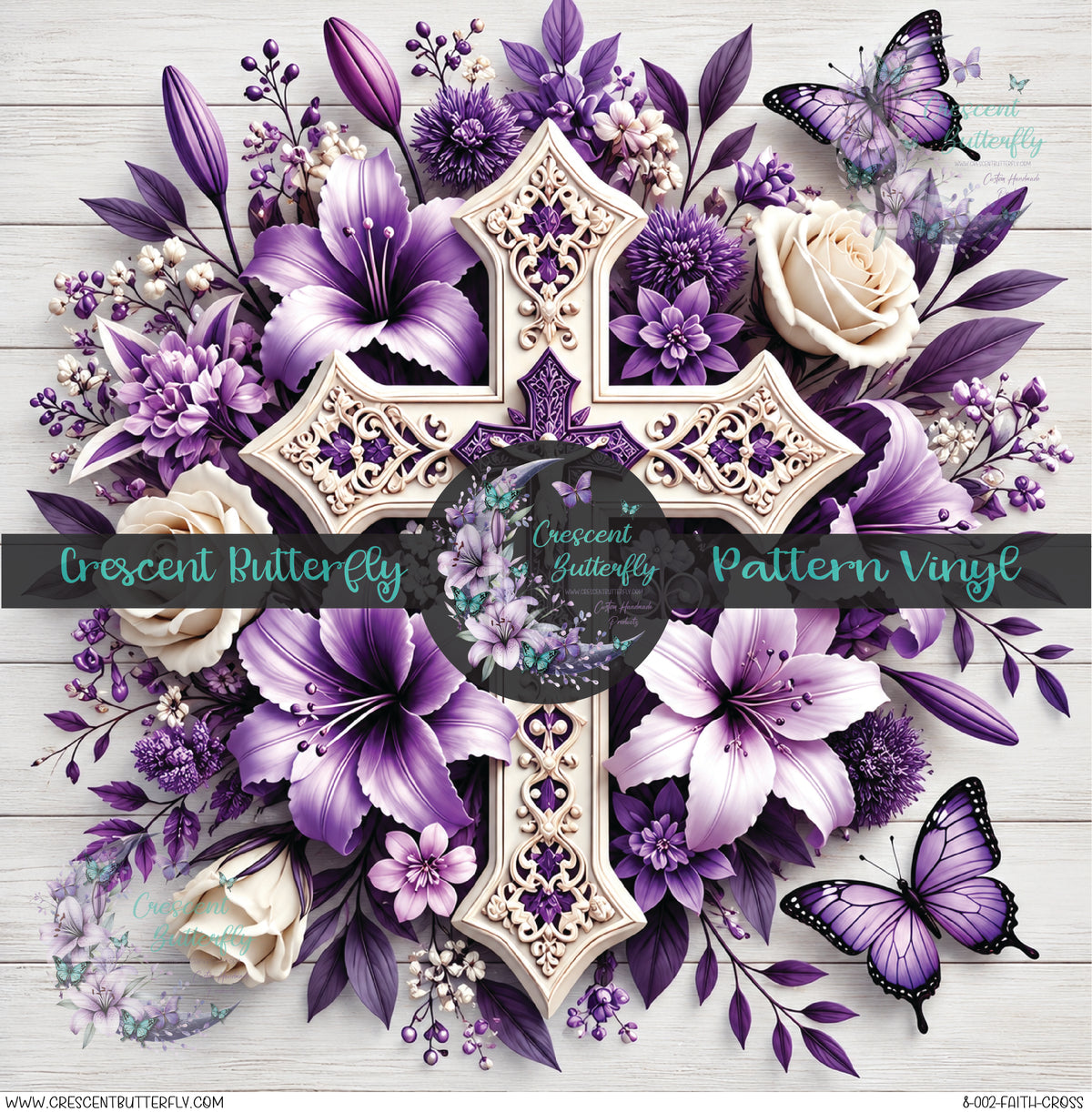8-002-Faith-Cross Printed Vinyl Sheet/Wrap