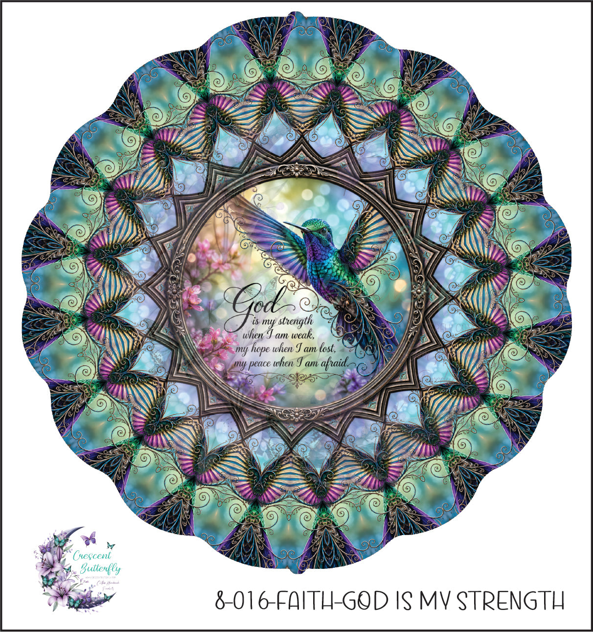 8-016-Faith-God Is My Strength UV DTF Decal