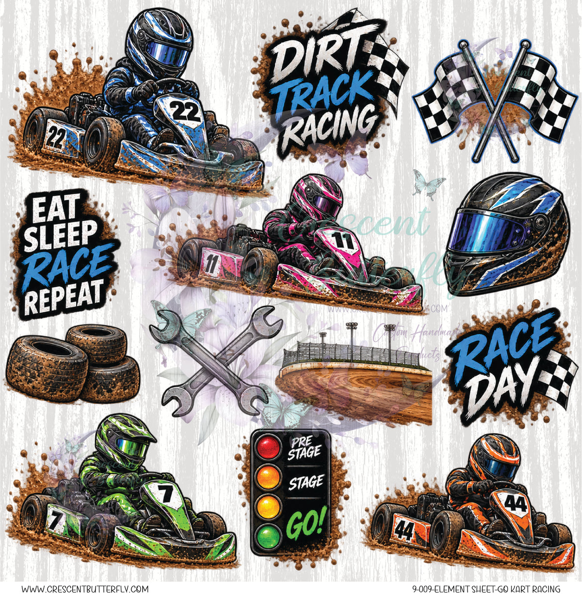9-009-Element Sheet-Go Kart Racing UV DTF