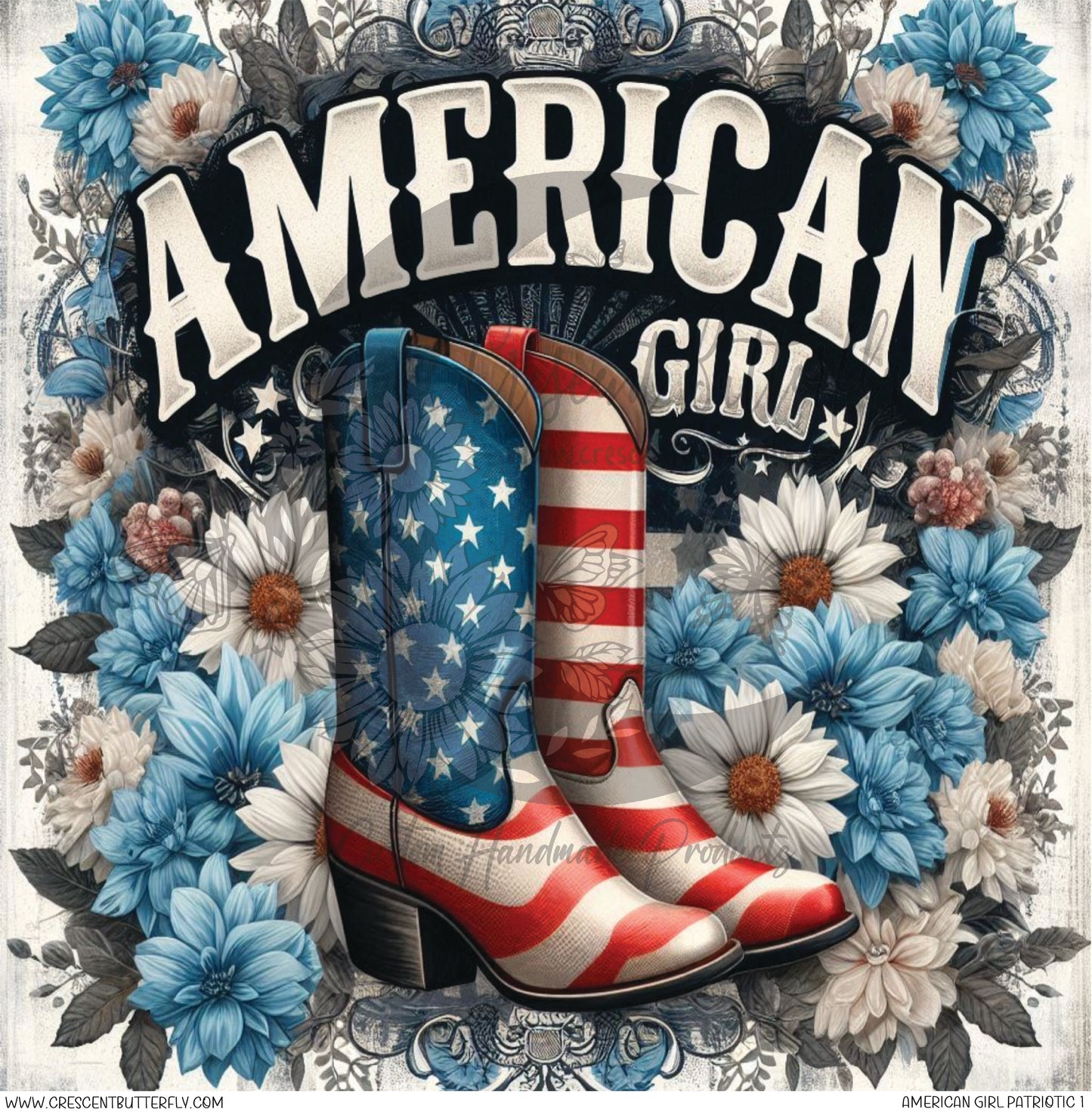 American Girl Patriotic 1 Printed Vinyl Sheet/Wrap