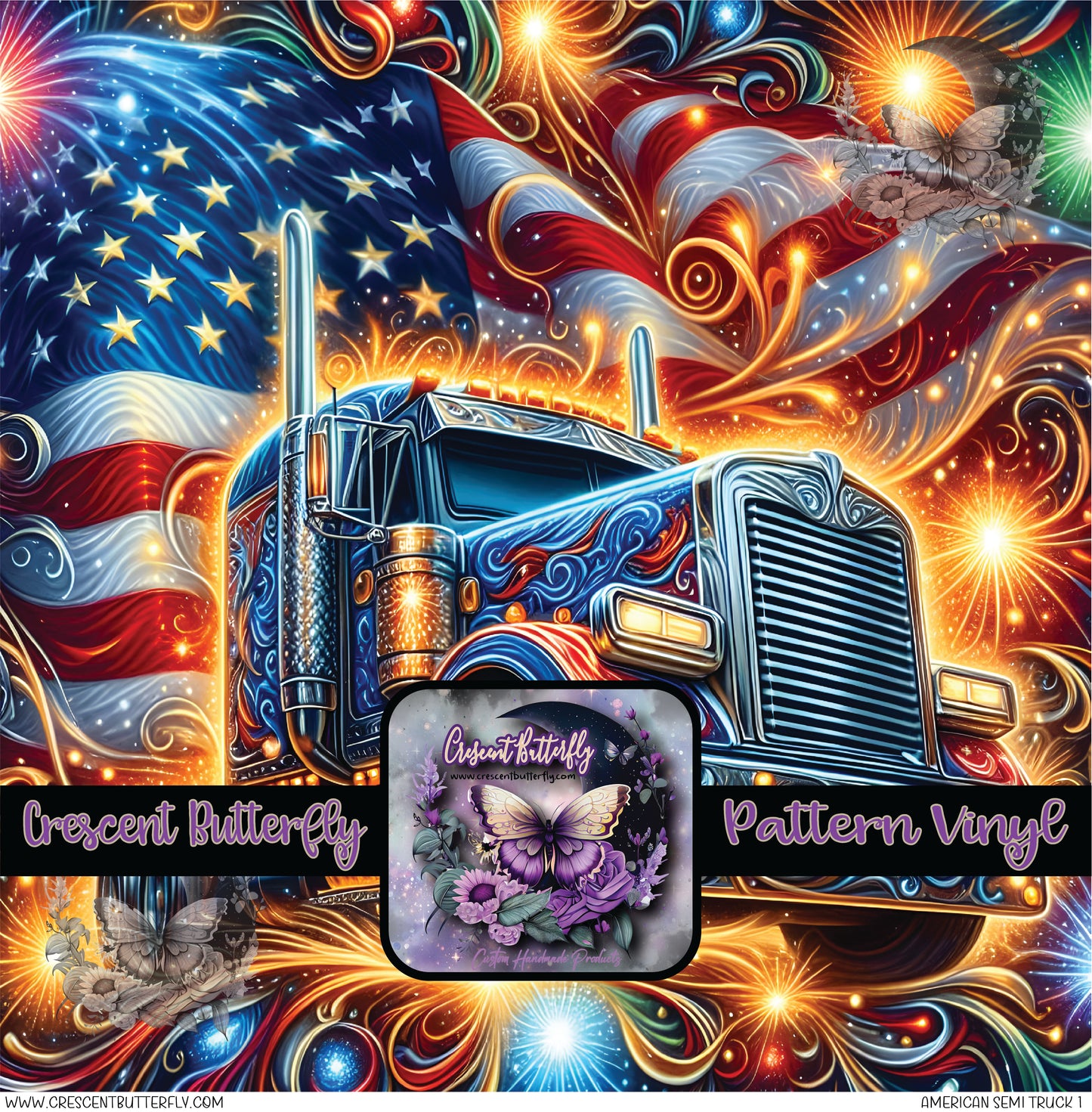 American Semi Truck 1 Printed Vinyl Sheet/Wrap