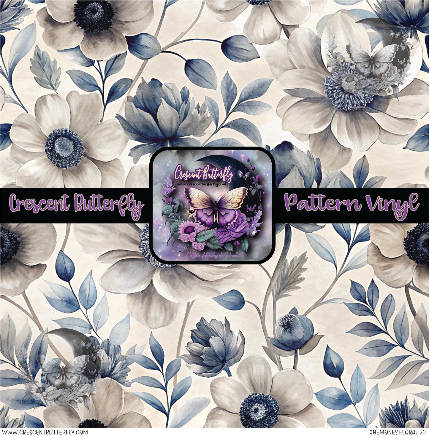 Anemones Floral 20 Printed Vinyl Sheet/Wrap