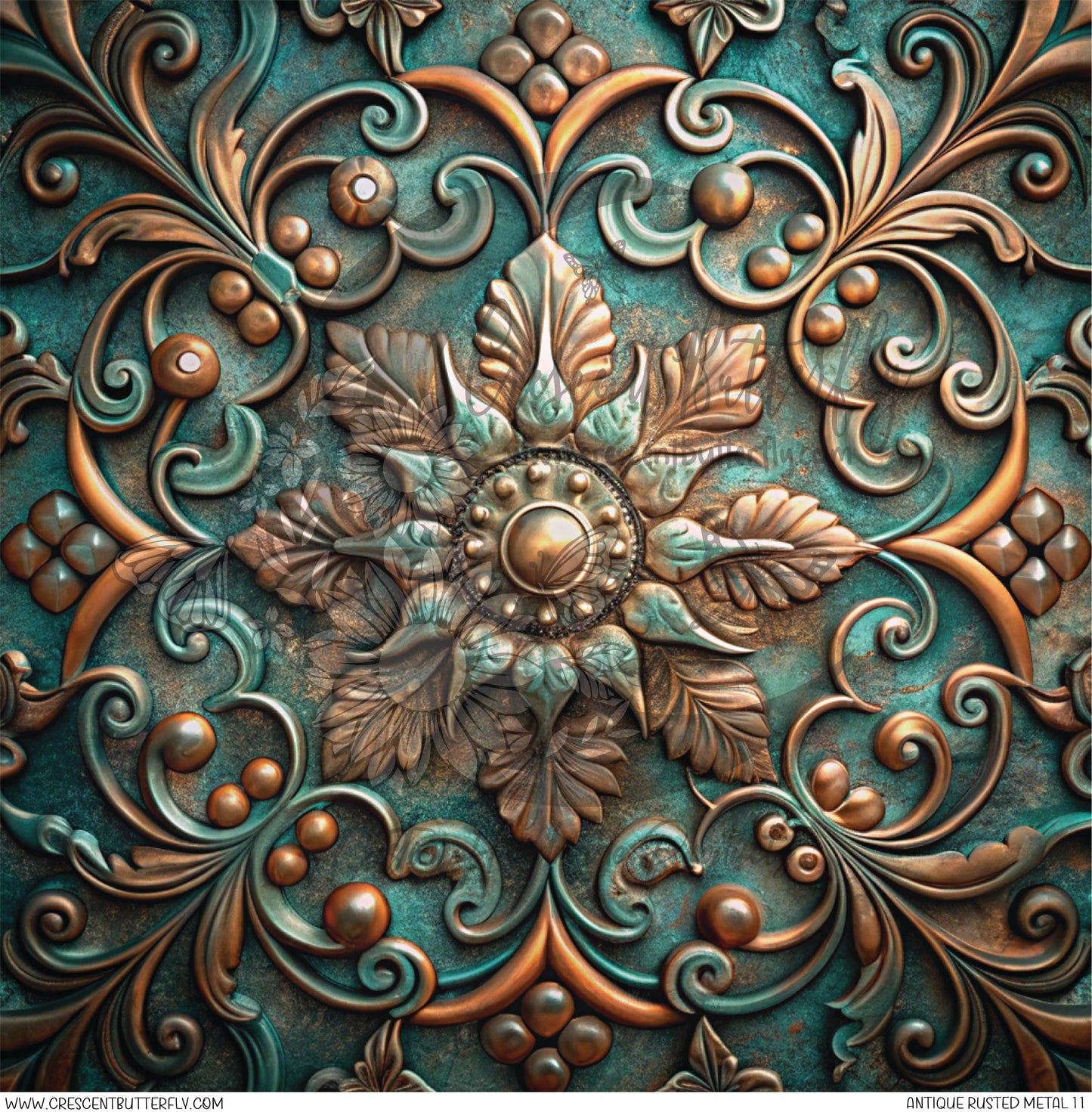 Antique Rusted Metal 11 Printed Vinyl Sheet/Wrap