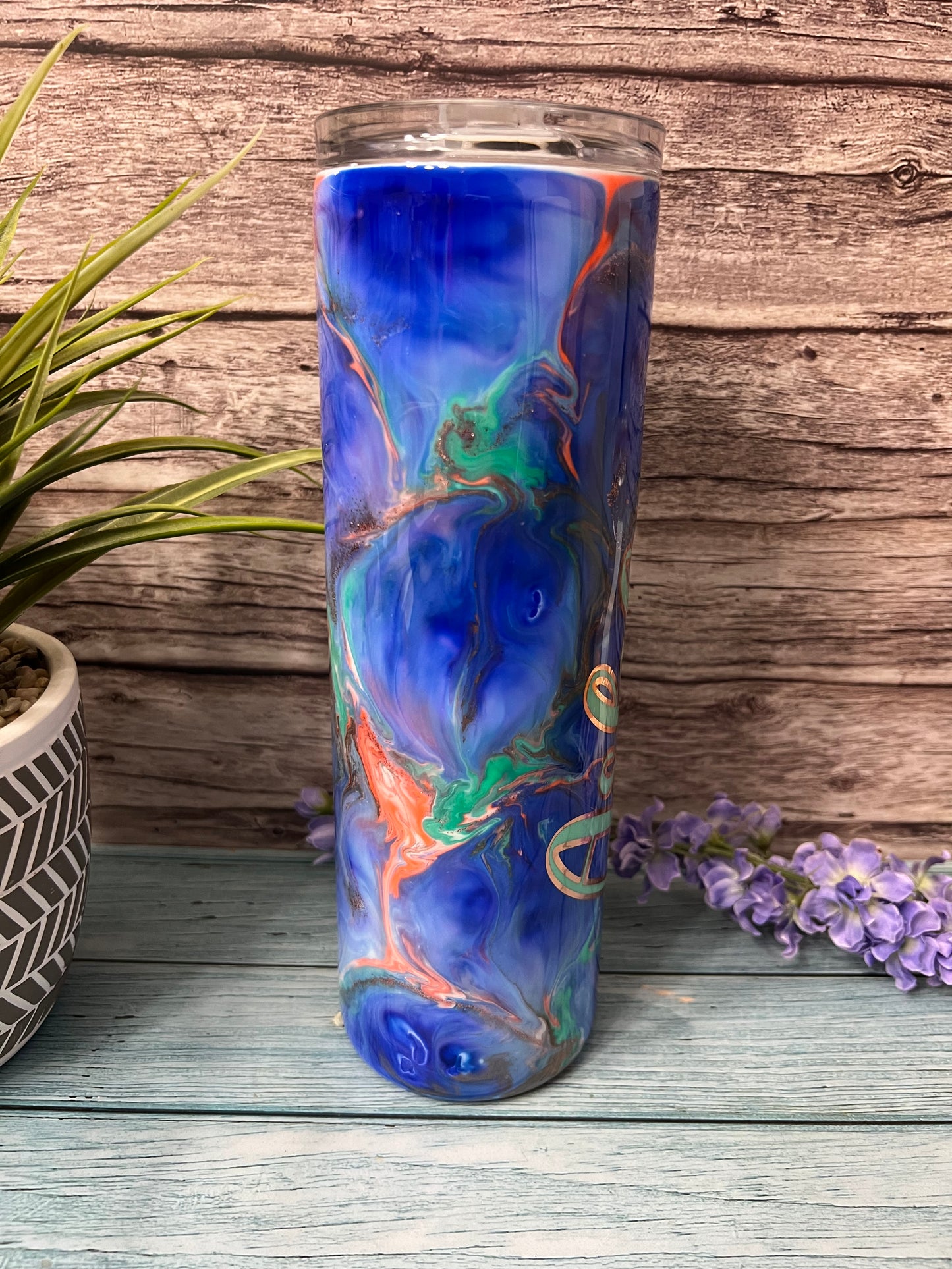 Blue Crush Handmade Custom Epoxy Tumbler