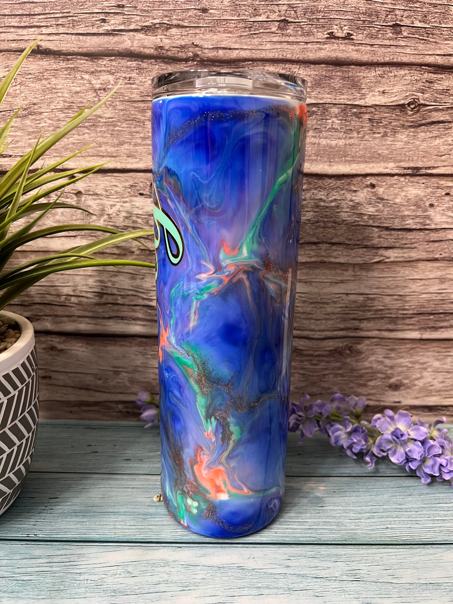 Blue Crush Handmade Custom Epoxy Tumbler
