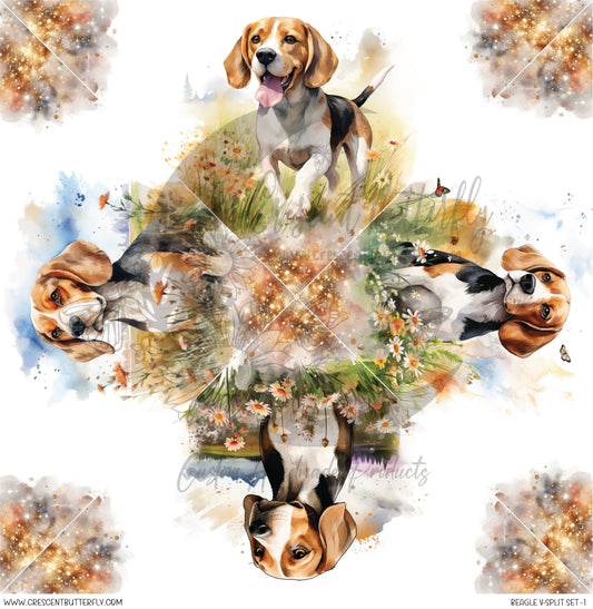 Beagle V-Split Set-1 Printed Vinyl Sheet/Wrap