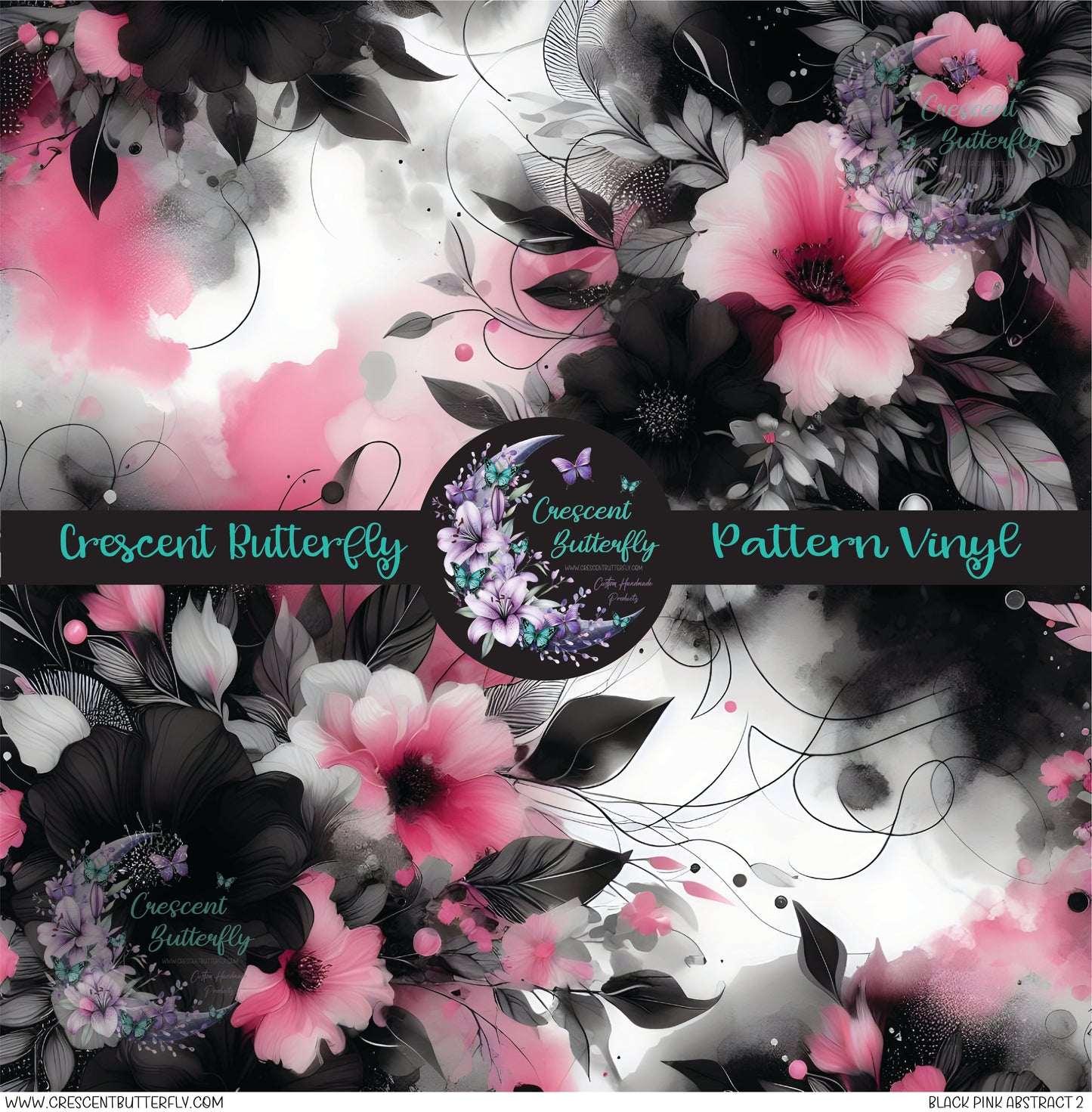 Black Pink Abstract 2 Printed Vinyl Sheet/Wrap