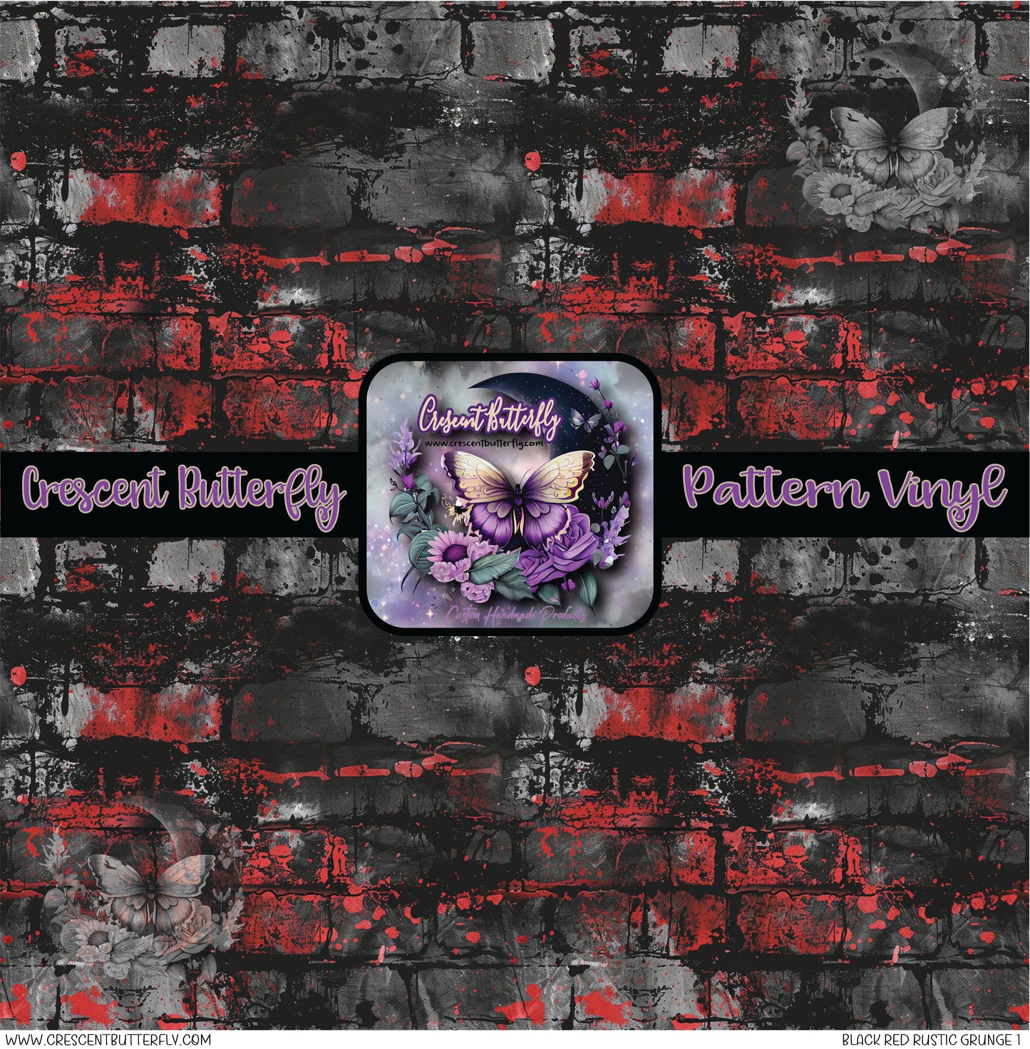 Black Red Rustic Grunge 1 Printed Vinyl Sheet/Wrap