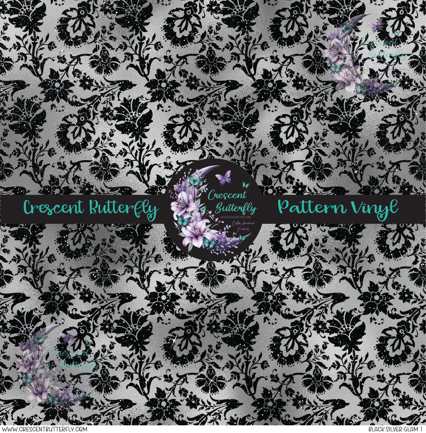 Black Silver Glam 1 Printed Vinyl Sheet/Wrap