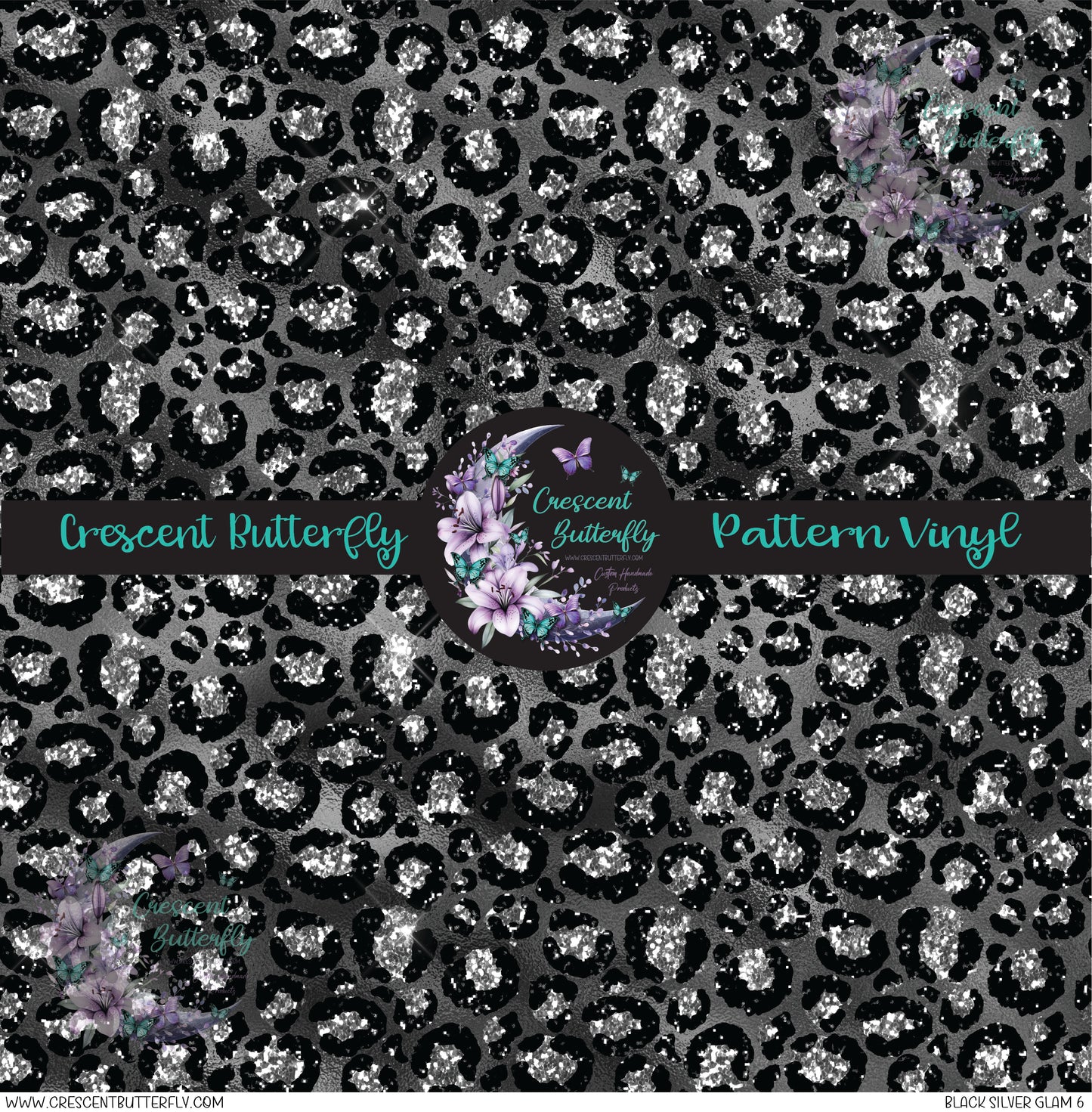 Black Silver Glam 6 Printed Vinyl Sheet/Wrap