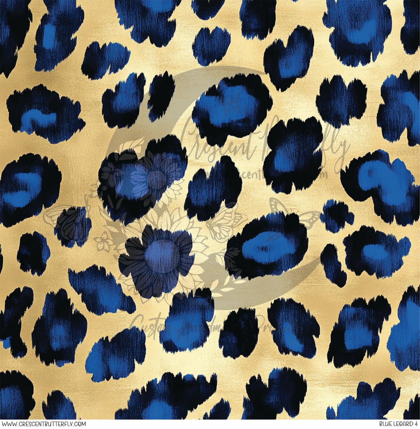 Blue Leopard 4 Printed Vinyl Sheet/Wrap