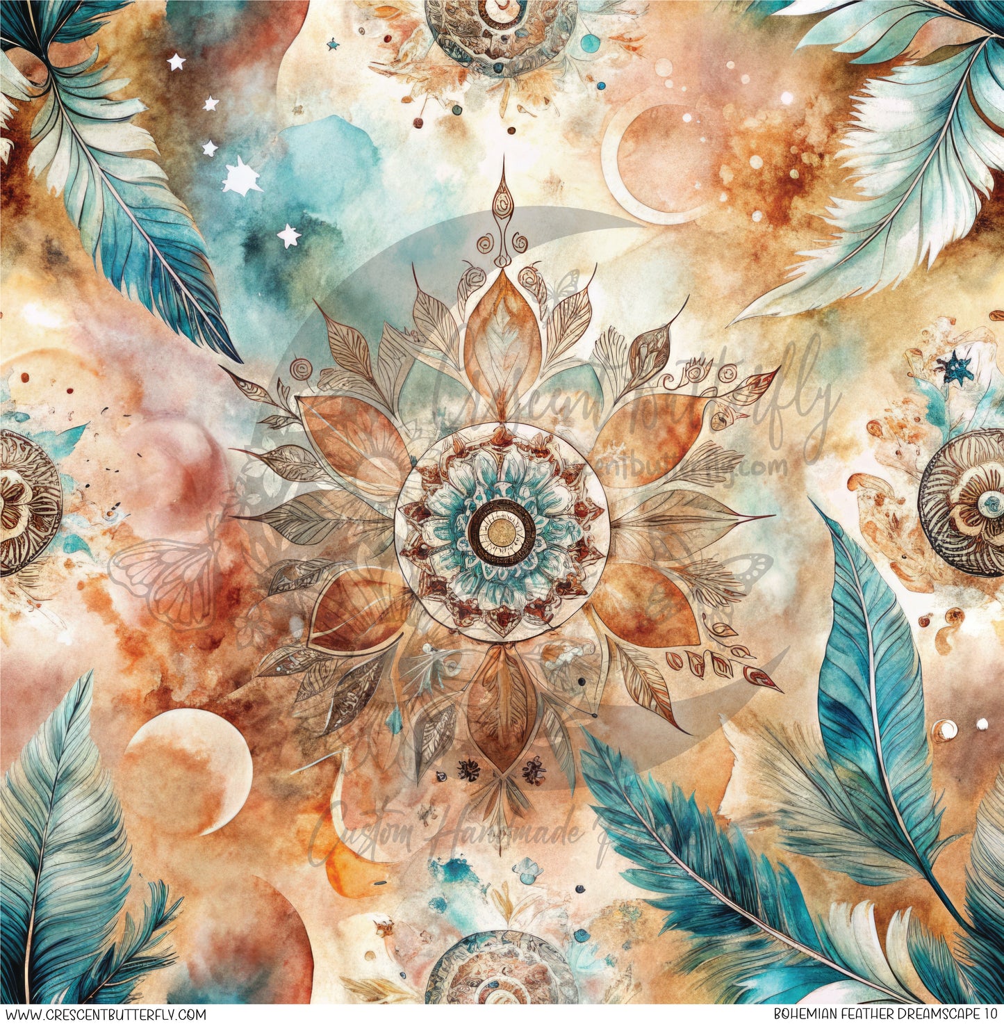 Bohemian Feather Dreamscape 10 Printed Vinyl Sheet/Wrap