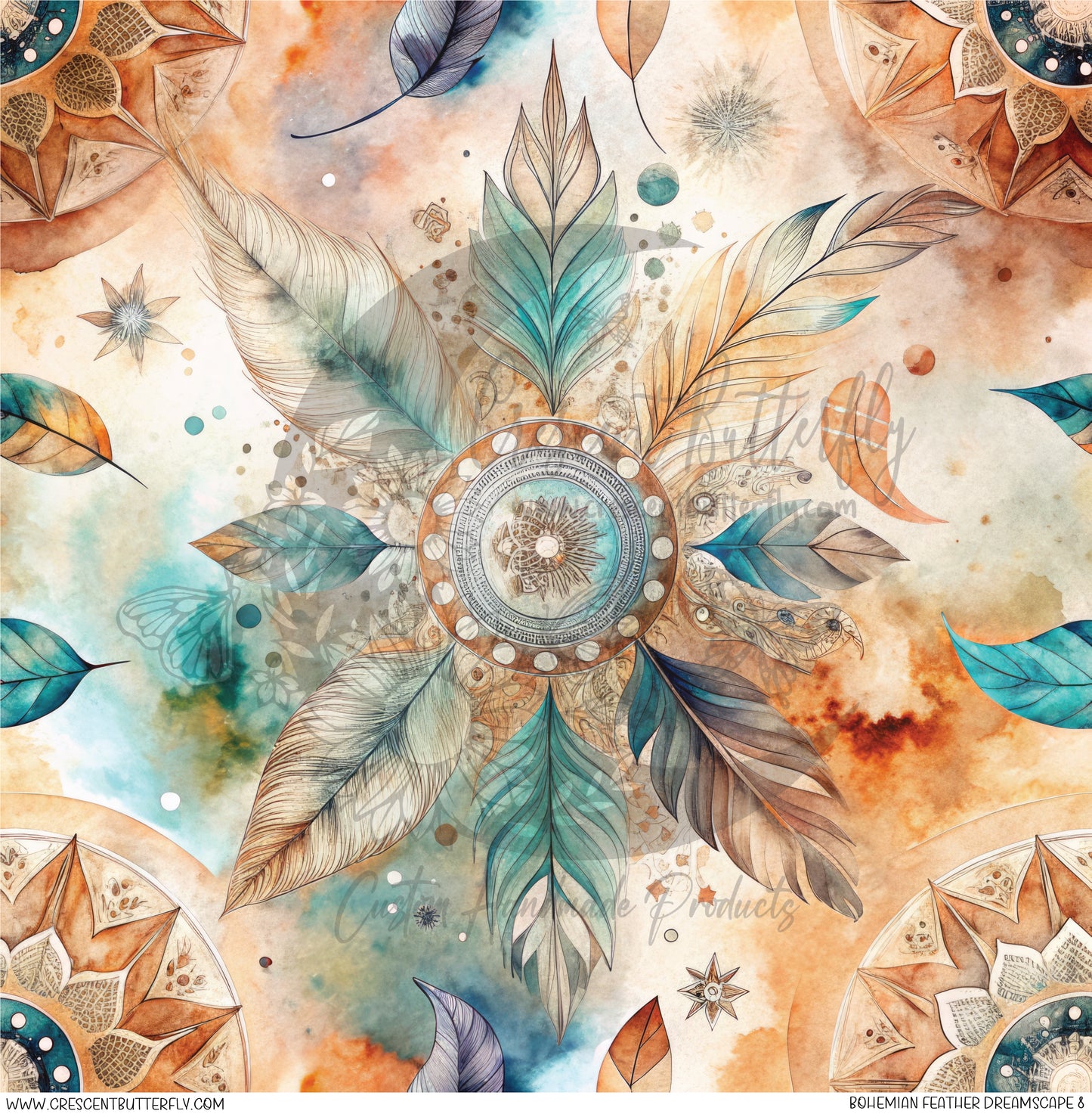 Bohemian Feather Dreamscape 8 Printed Vinyl Sheet/Wrap