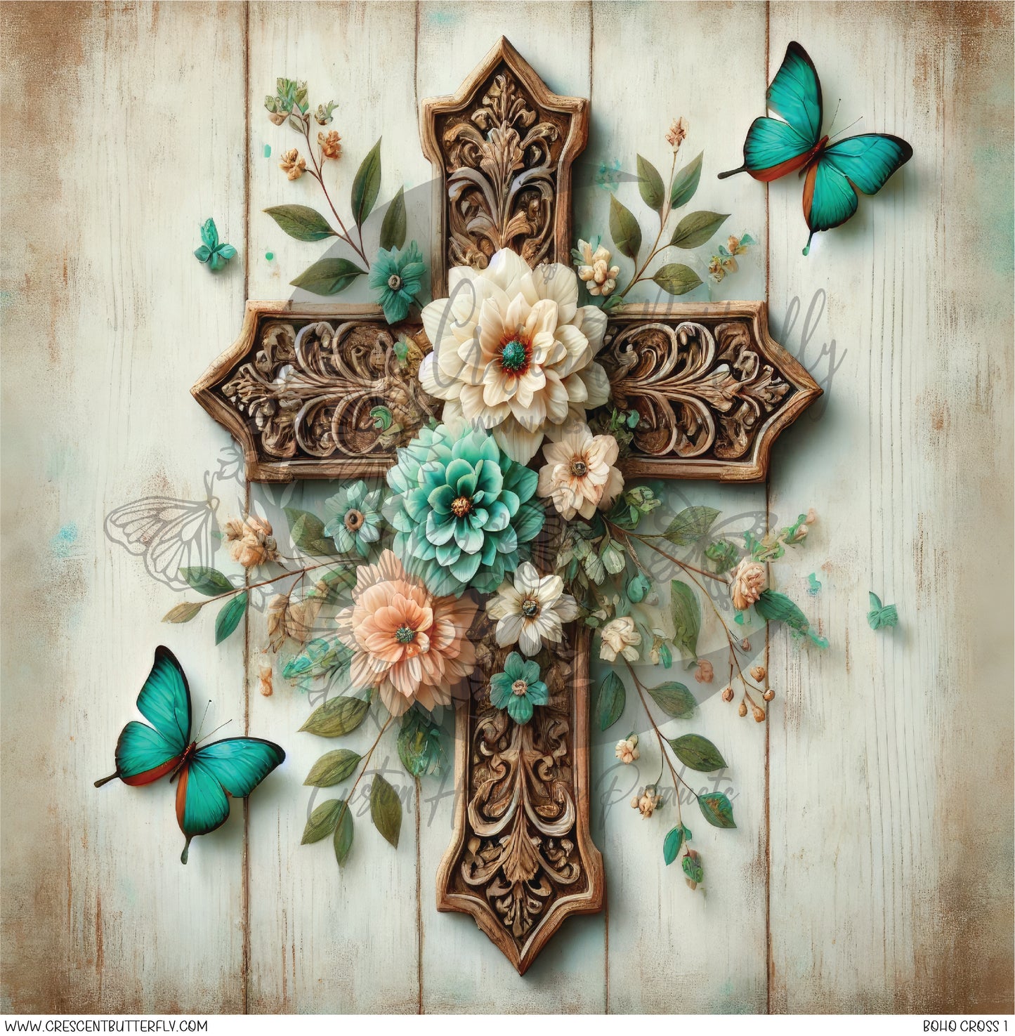 Boho Cross 1 Printed Vinyl Sheet/Wrap