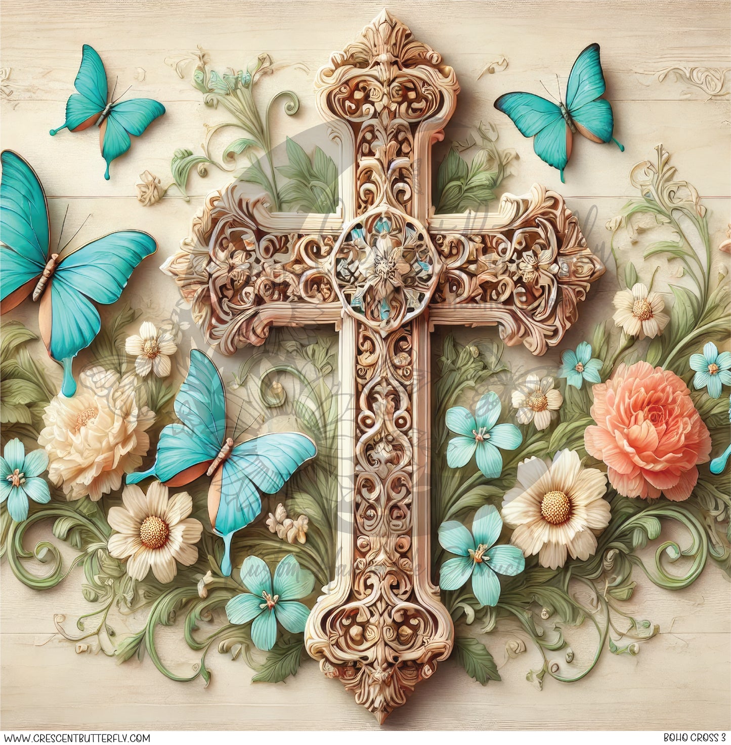 Boho Cross 3 Printed Vinyl Sheet/Wrap