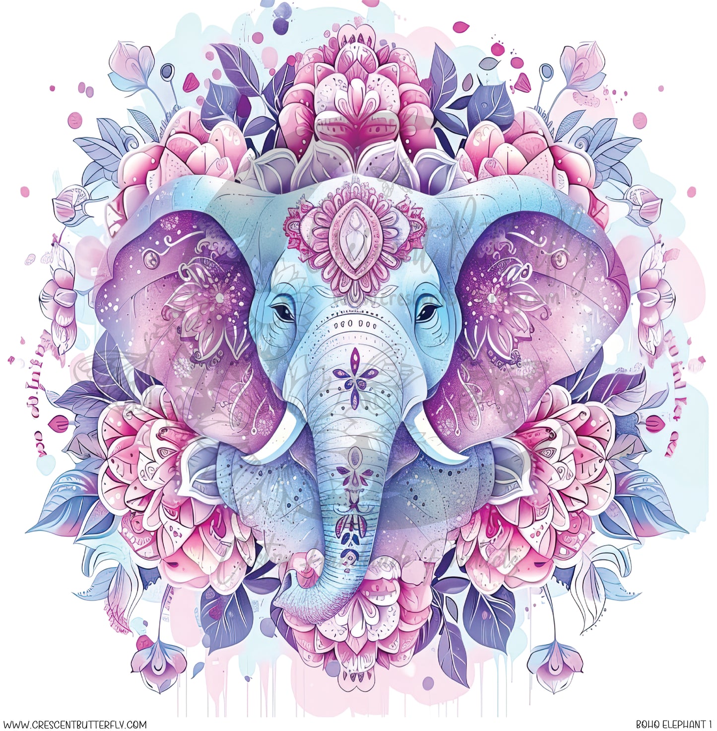 Boho Elephant 1 Printed Vinyl Sheet/Wrap