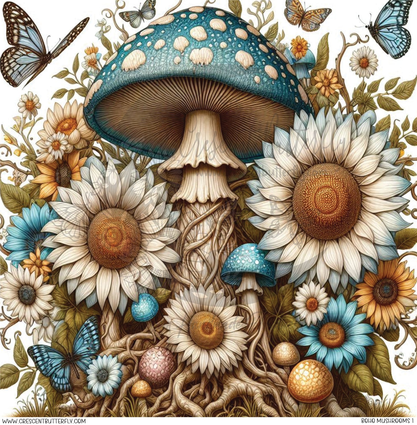 Boho Mushrooms 1 Printed Vinyl Sheet/Wrap