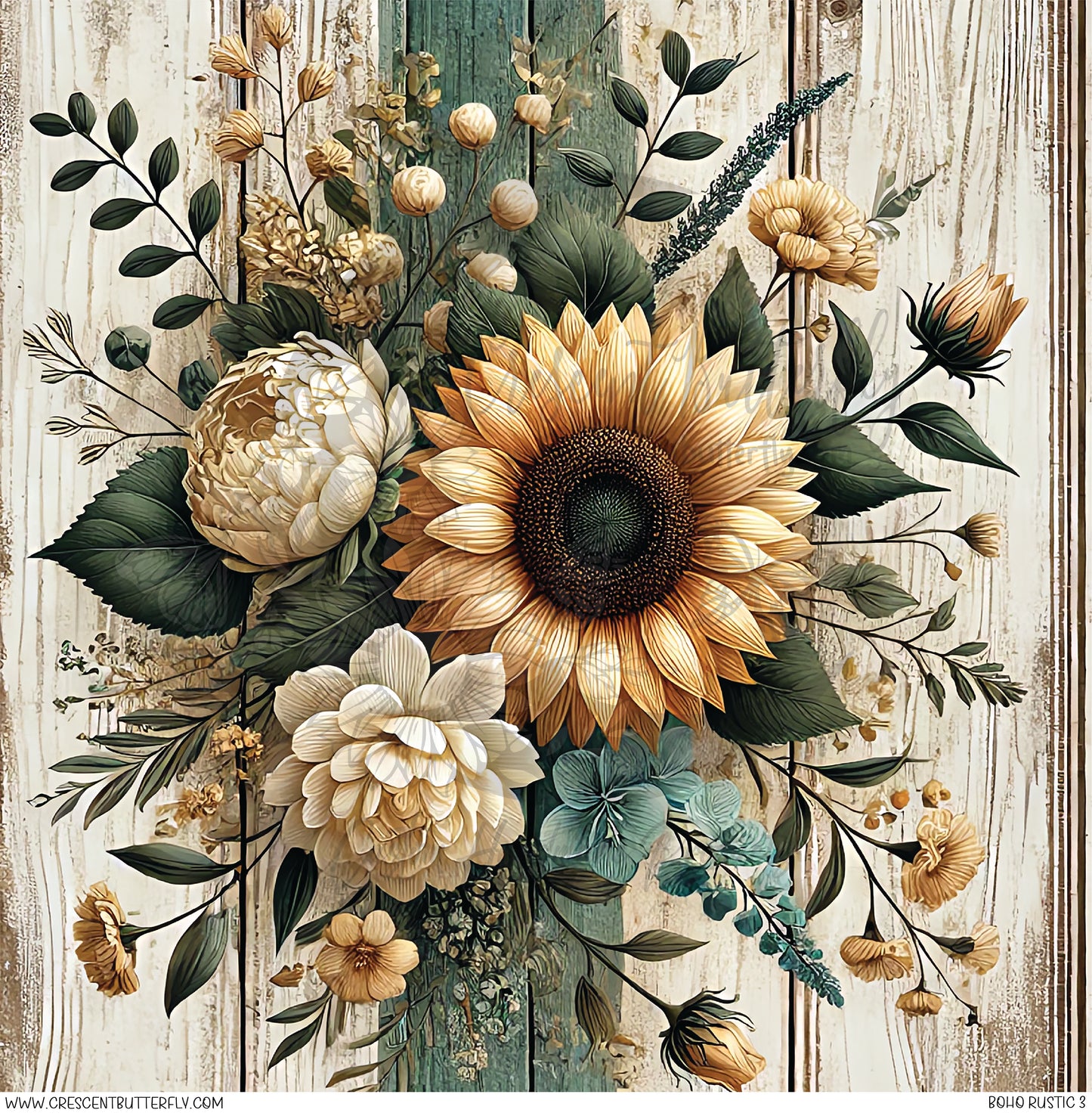Boho Rustic 3 Printed Vinyl Sheet/Wrap