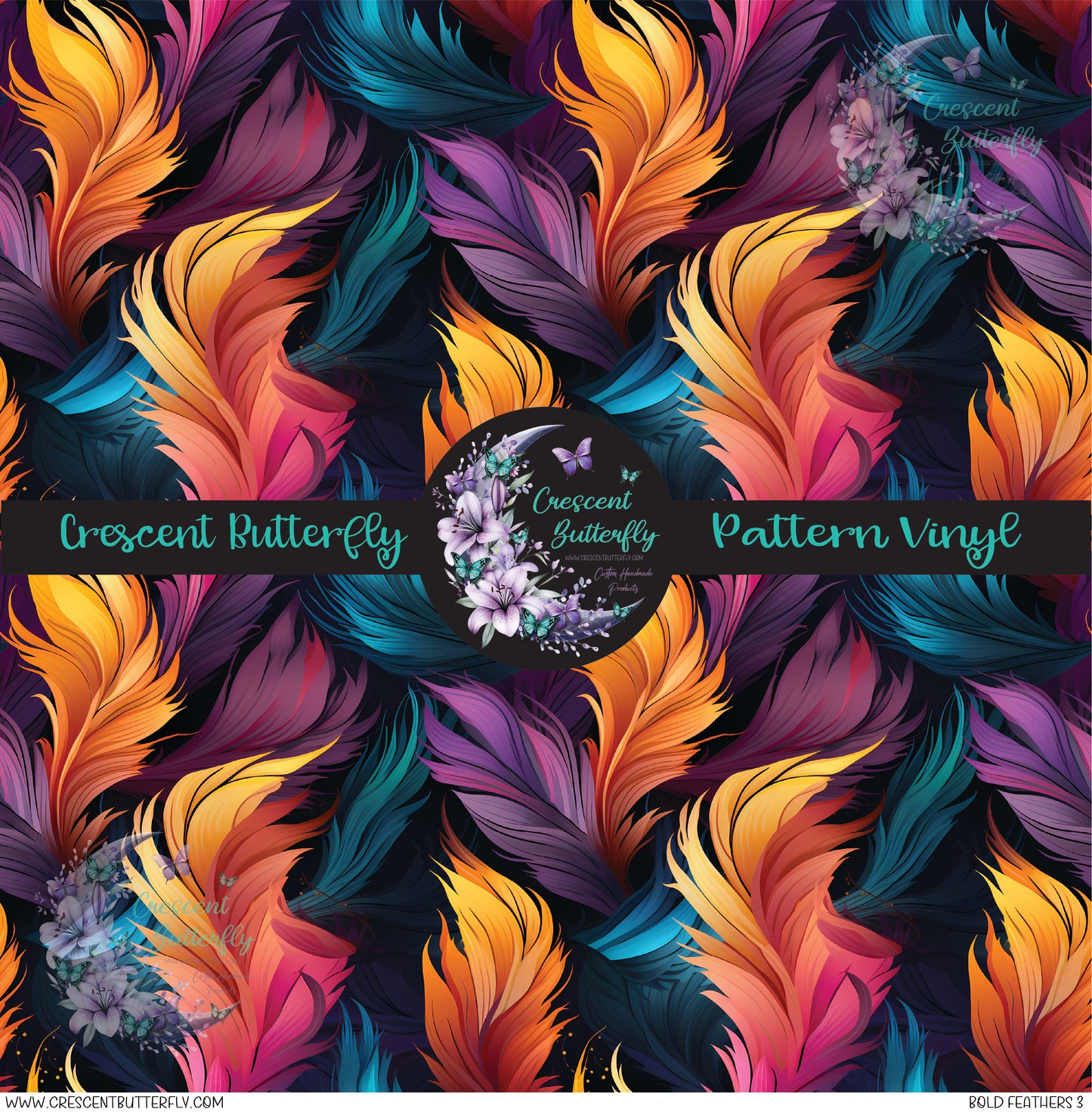 Bold Feathers 3 Printed Vinyl Sheet/Wrap