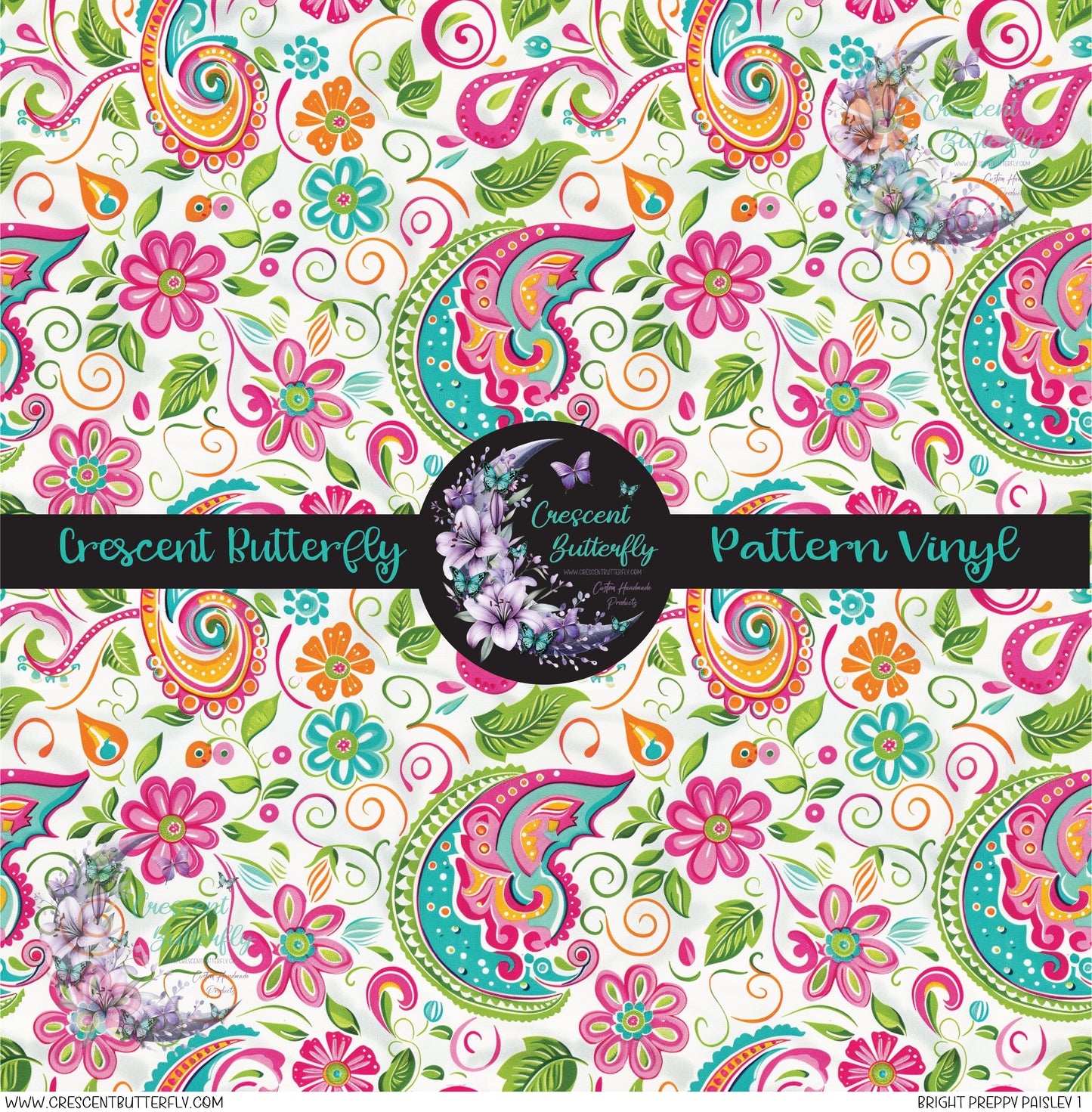Bright Preppy Paisley 1 Printed Vinyl Sheet/Wrap