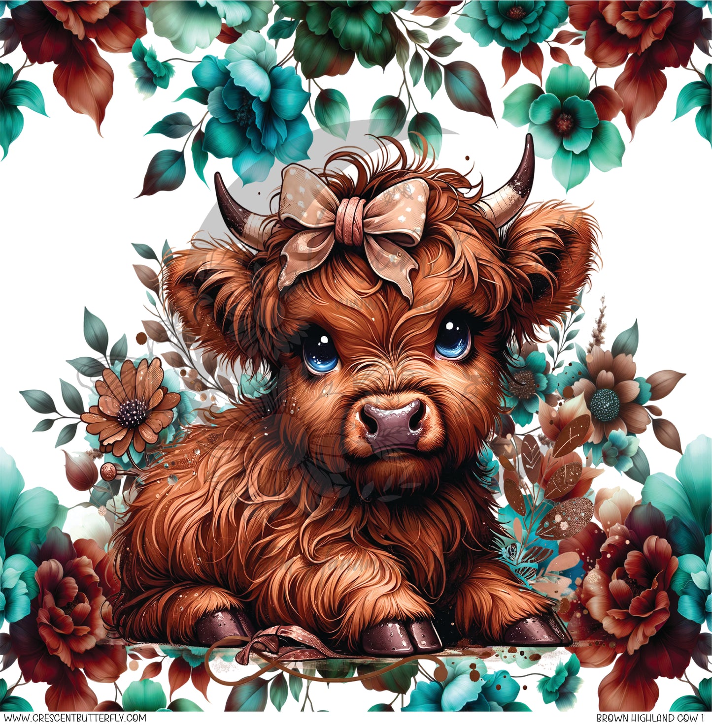 Brown Highland Cow 1 Printed Vinyl Sheet/Wrap