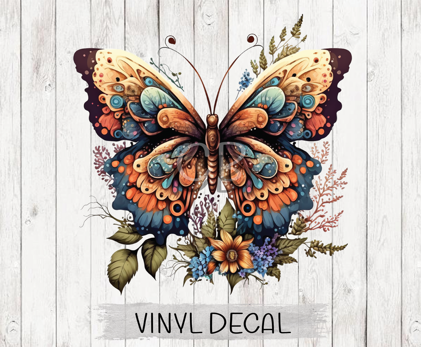 Butterfly Floral Sticker / Decal