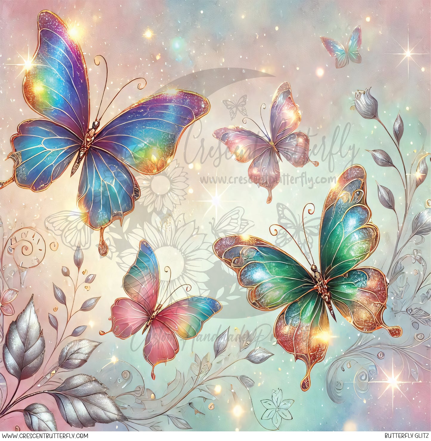 Butterfly Glitz Printed Vinyl Sheet/Wrap