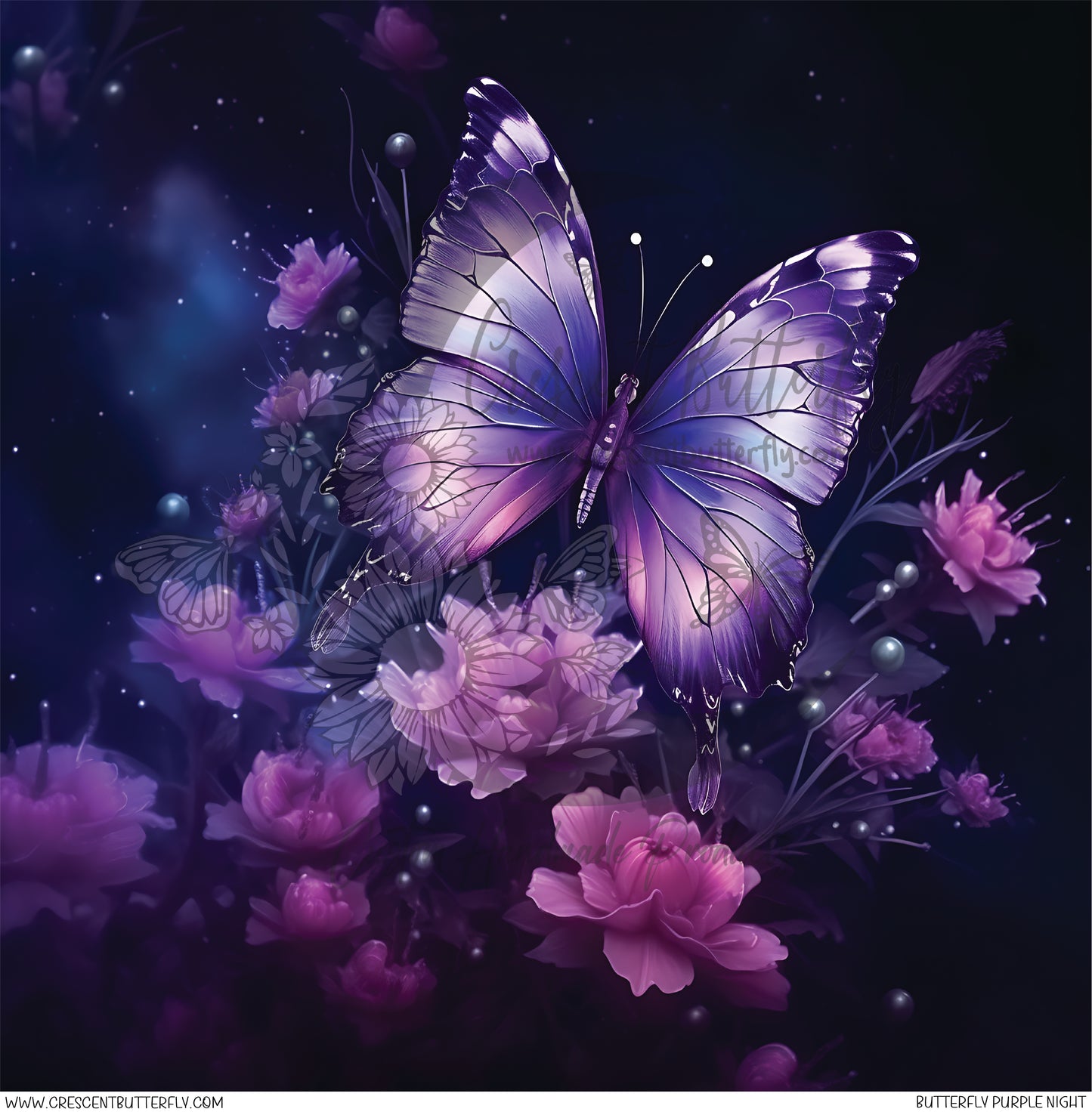 Butterfly Purple Night Printed Vinyl Sheet/Wrap