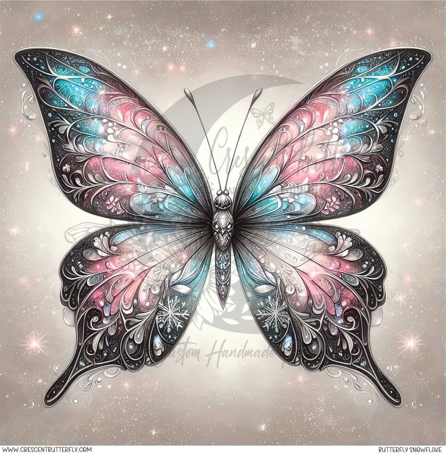 Butterfly Snowflake Printed Vinyl Sheet/Wrap