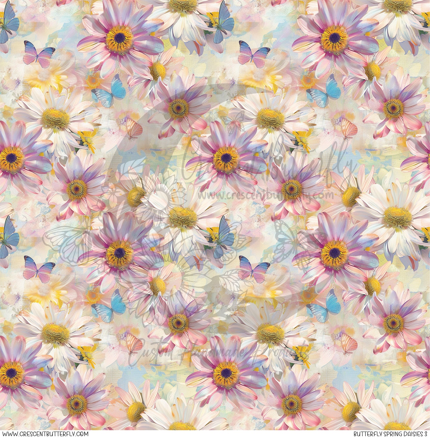 Butterfly Spring Daisies 3 Printed Vinyl Sheet/Wrap