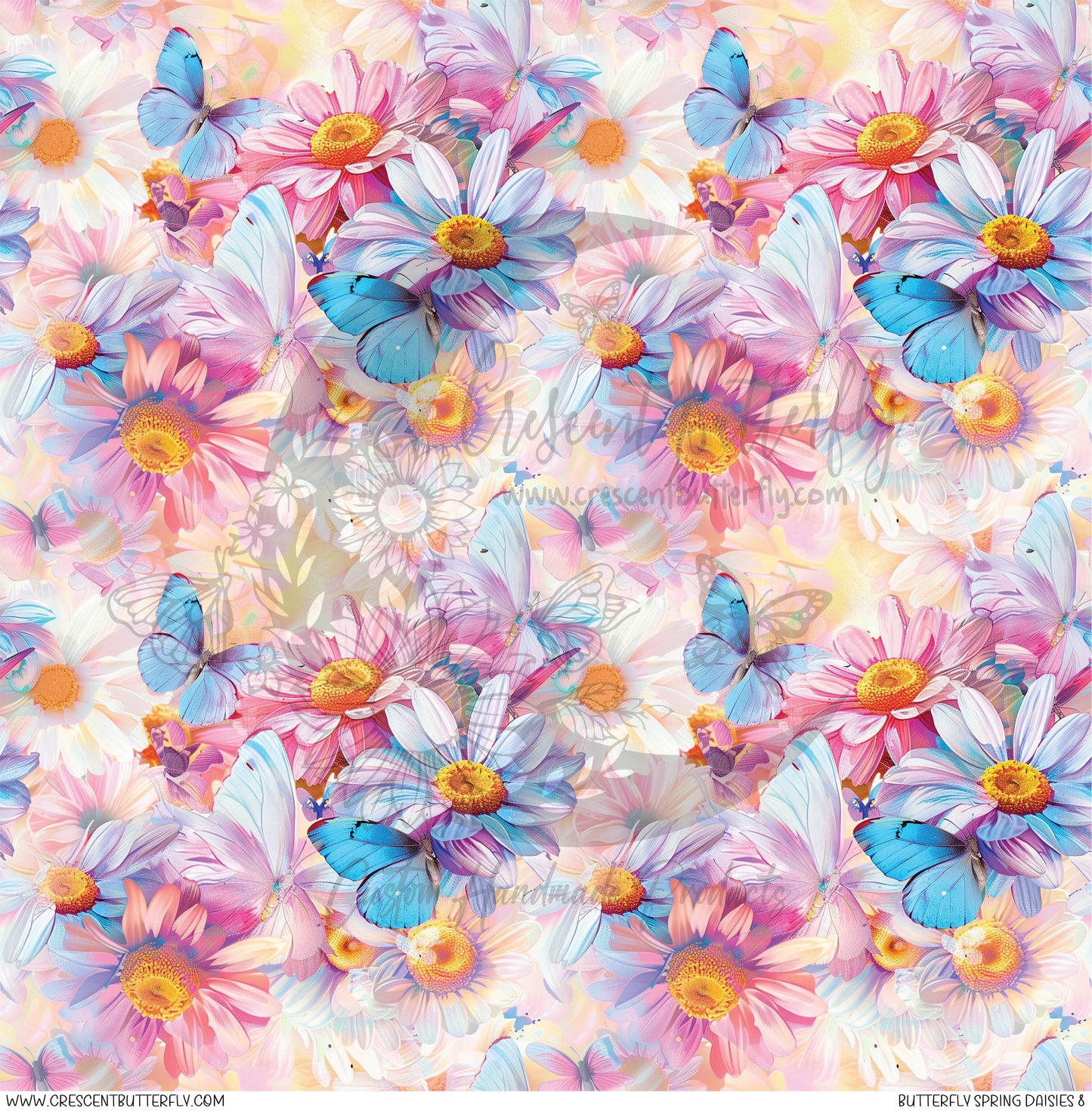 Butterfly Spring Daisies 8 Printed Vinyl Sheet/Wrap