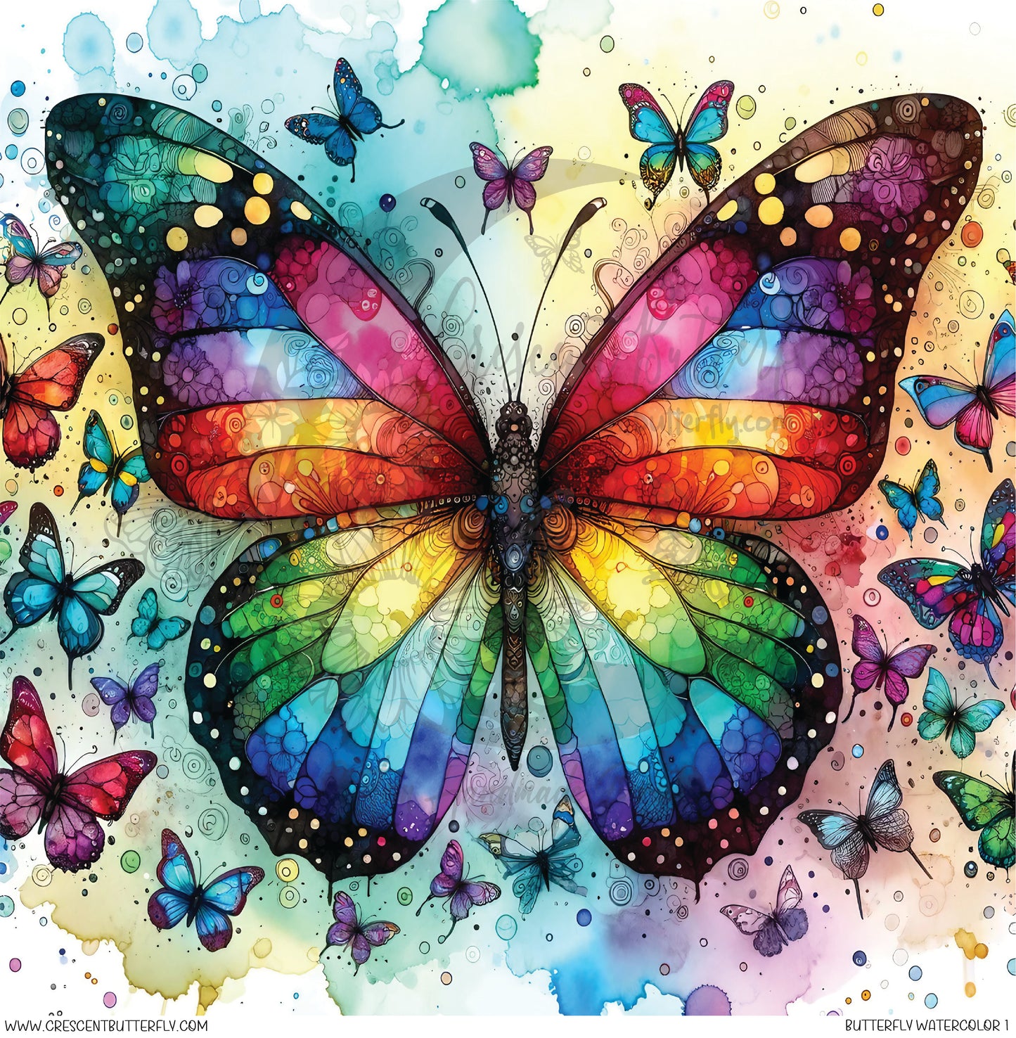 Butterfly Watercolor 1 Printed Vinyl Sheet/Wrap