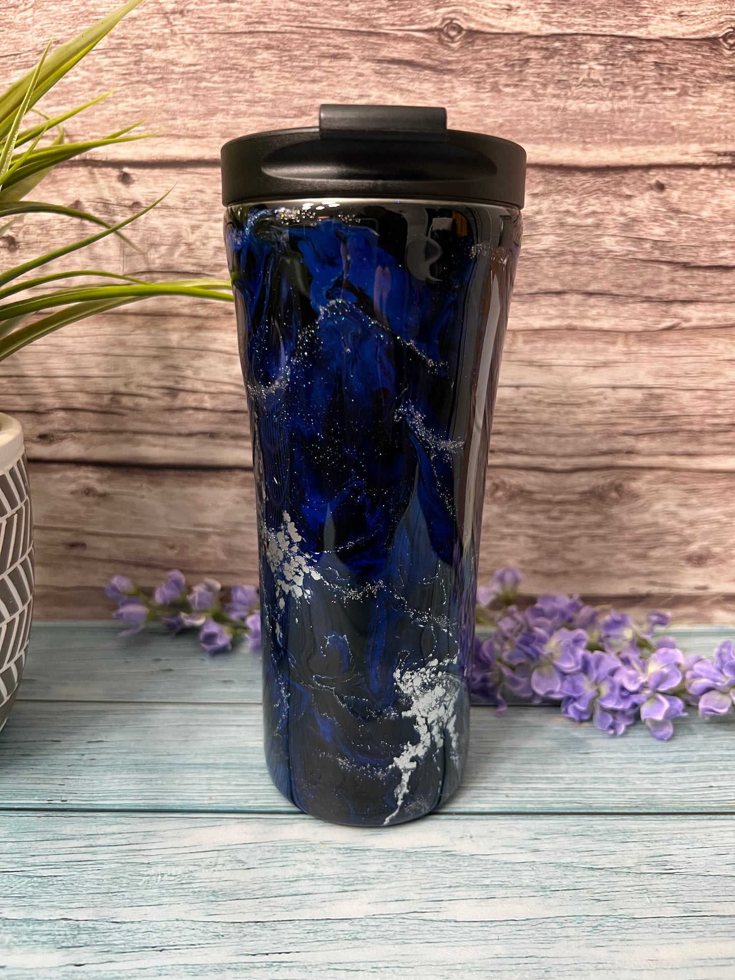Midnight Blues Handmade Custom Epoxy Tumbler