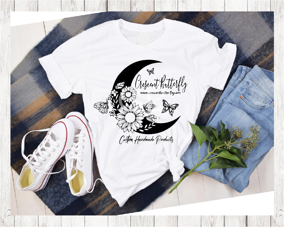 Crescent Butterfly Black Logo Short Sleeve T-shirt