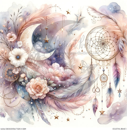Celestial Boho 5 Printed Vinyl Sheet/Wrap