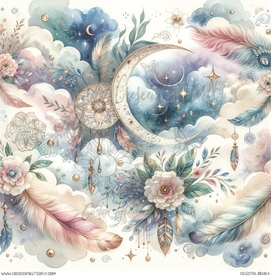 Celestial Boho 6 Printed Vinyl Sheet/Wrap