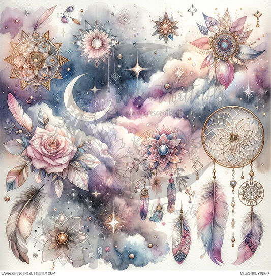 Celestial Boho 7 Printed Vinyl Sheet/Wrap