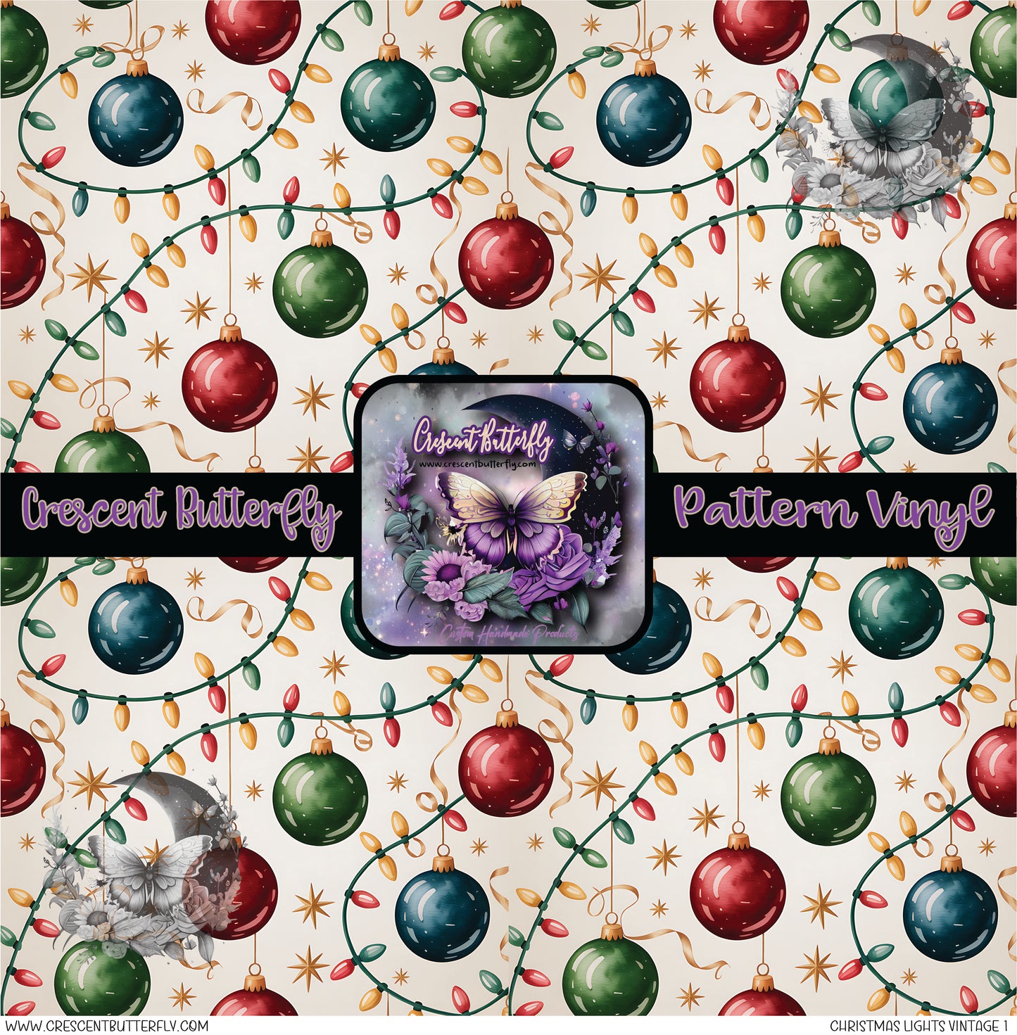 Christmas Lights Vintage 1 Printed Vinyl Sheet/Wrap