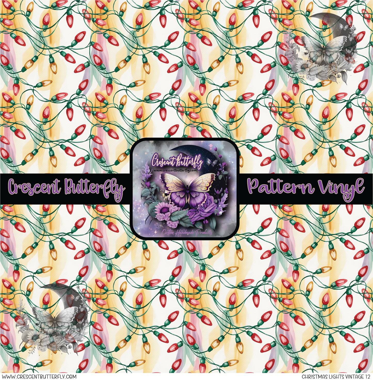 Christmas Lights Vintage 12 Printed Vinyl Sheet/Wrap