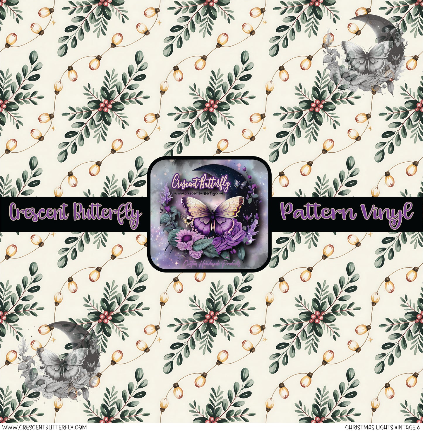 Christmas Lights Vintage 8 Printed Vinyl Sheet/Wrap