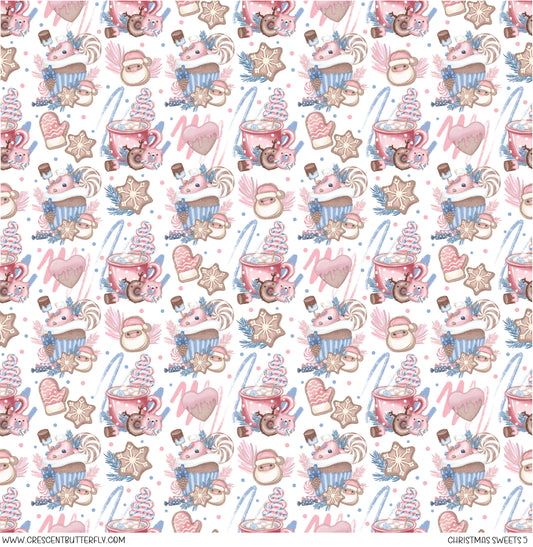Christmas Sweets 5 Printed Vinyl Sheet/Wrap
