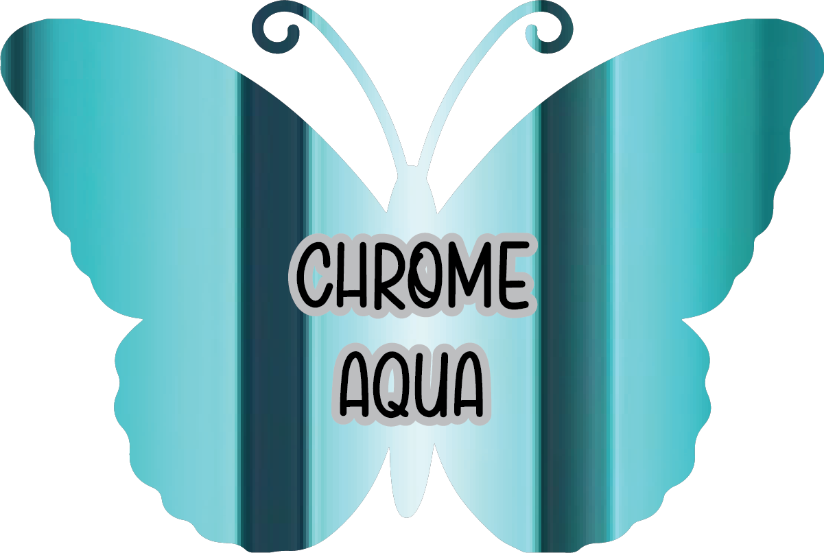 Chrome Aqua Pre-Cut Pinstripe Vinyl Sheet