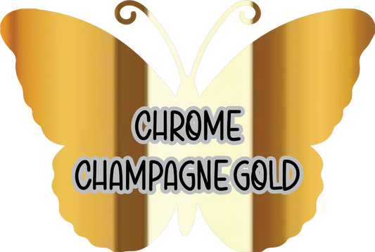 Chrome Champagne Light Gold Pre-Cut Pinstripe Vinyl Sheet
